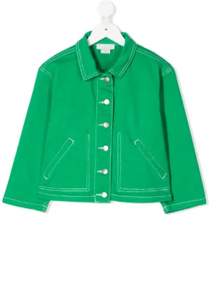 girls green denim jacket