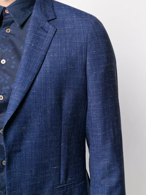 blue textured blazer