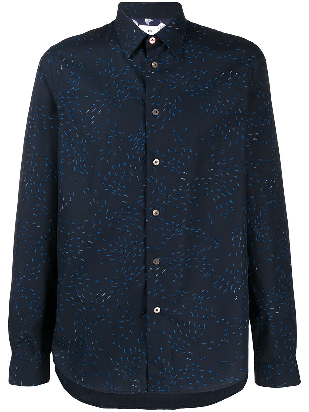 Ps By Paul Smith Long Sleeve Arrow Print Shirt In Blue