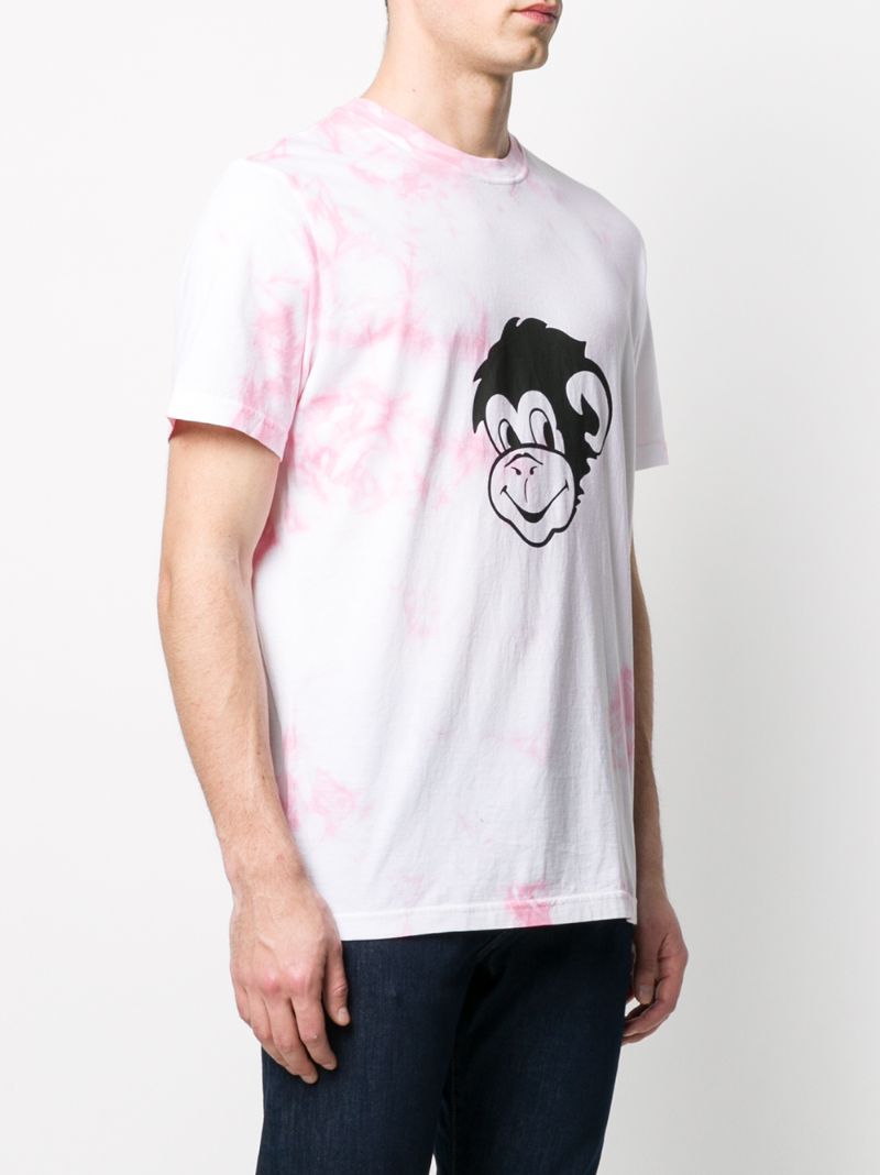 Shop Ps By Paul Smith Tie Dye Monkey Print T-shirt In Pink