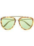 Gucci Eyewear tortoiseshell-effect pilot sunglasses - Neutrals