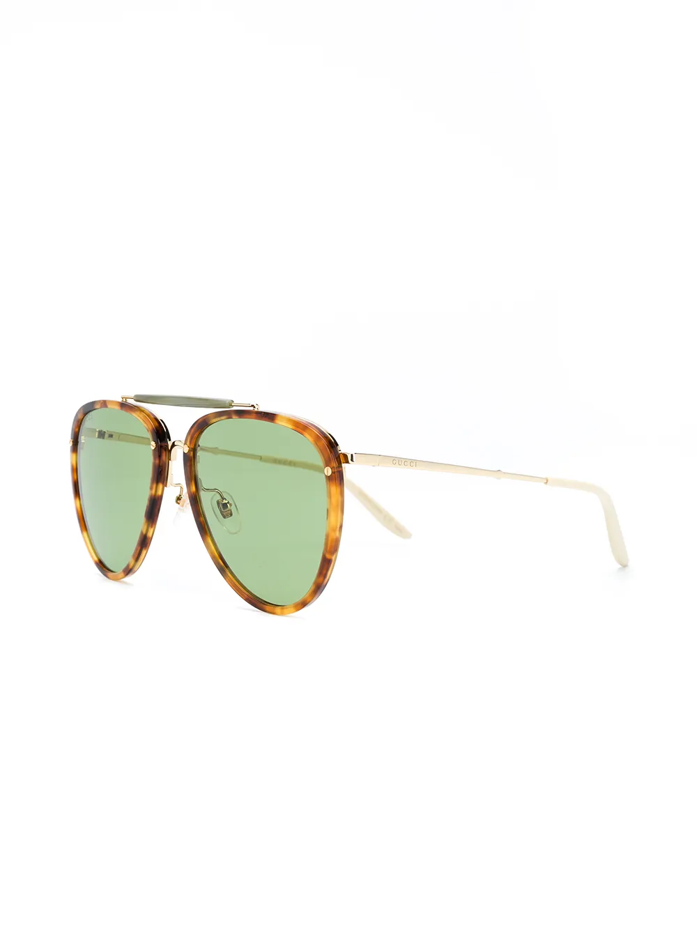 Gucci Eyewear Zonnebril met schildpadschild design Beige