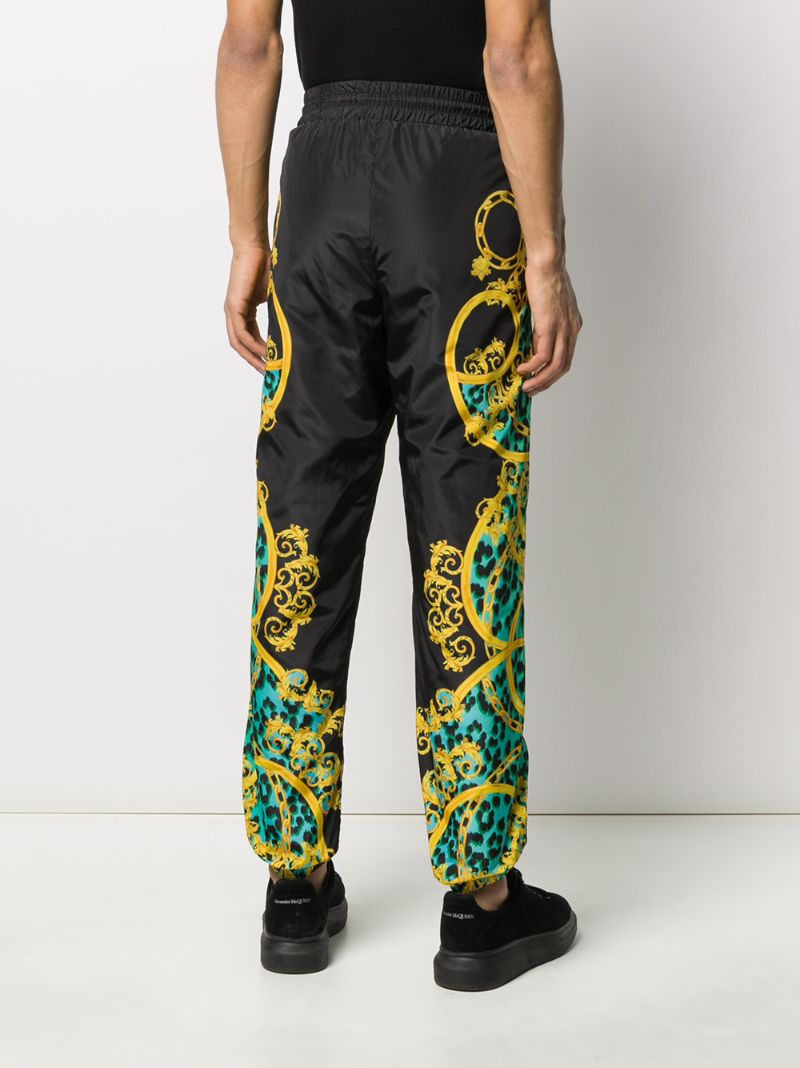 Shop Versace Jeans Couture Leo Baroque Leopard Print Track Trousers In Black