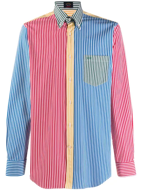 Paul & Shark striped colour-block shirt