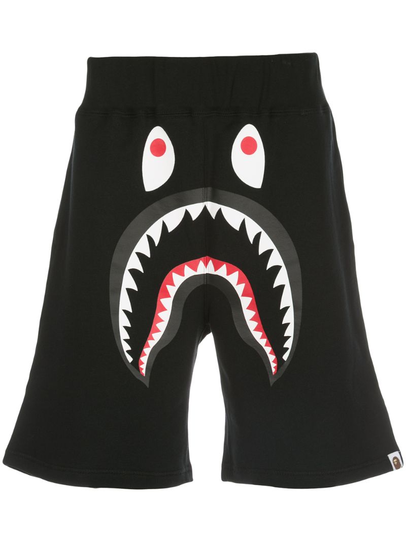 Bape 'shark' Joggingshorts In Black