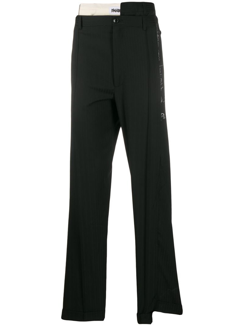 Magliano Striped Deconstructed Trousers In Black