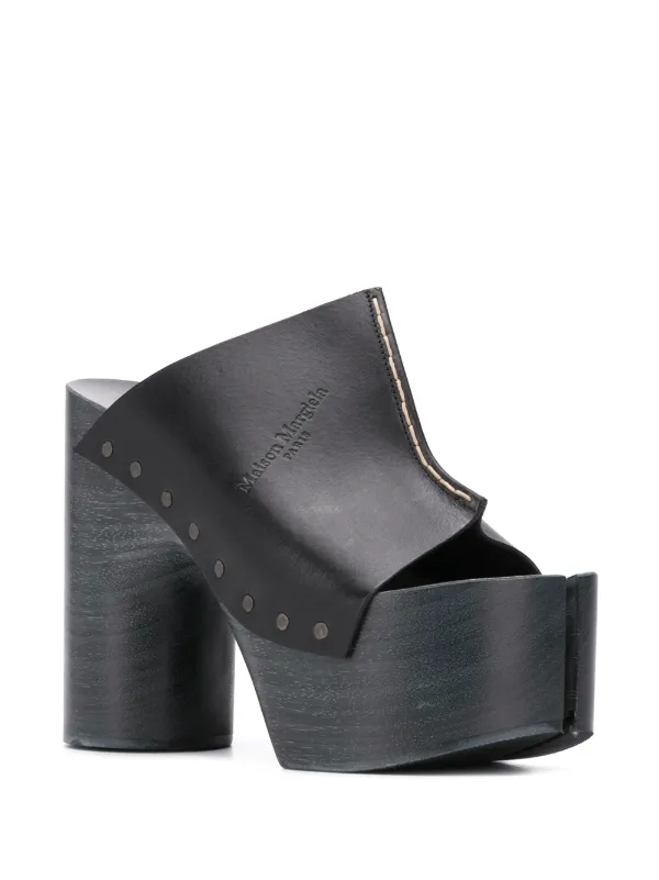 black platform clogs