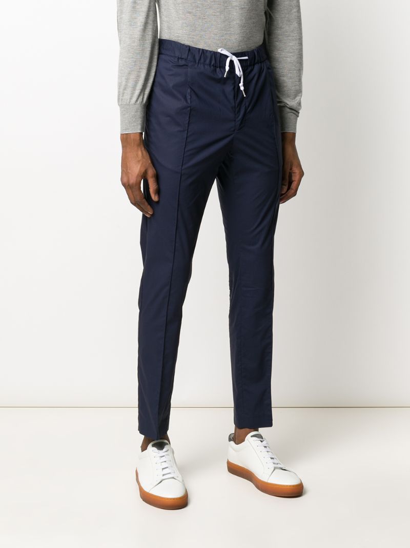 Shop Daniele Alessandrini Slim Fit Drawstring Track Pants In Blue