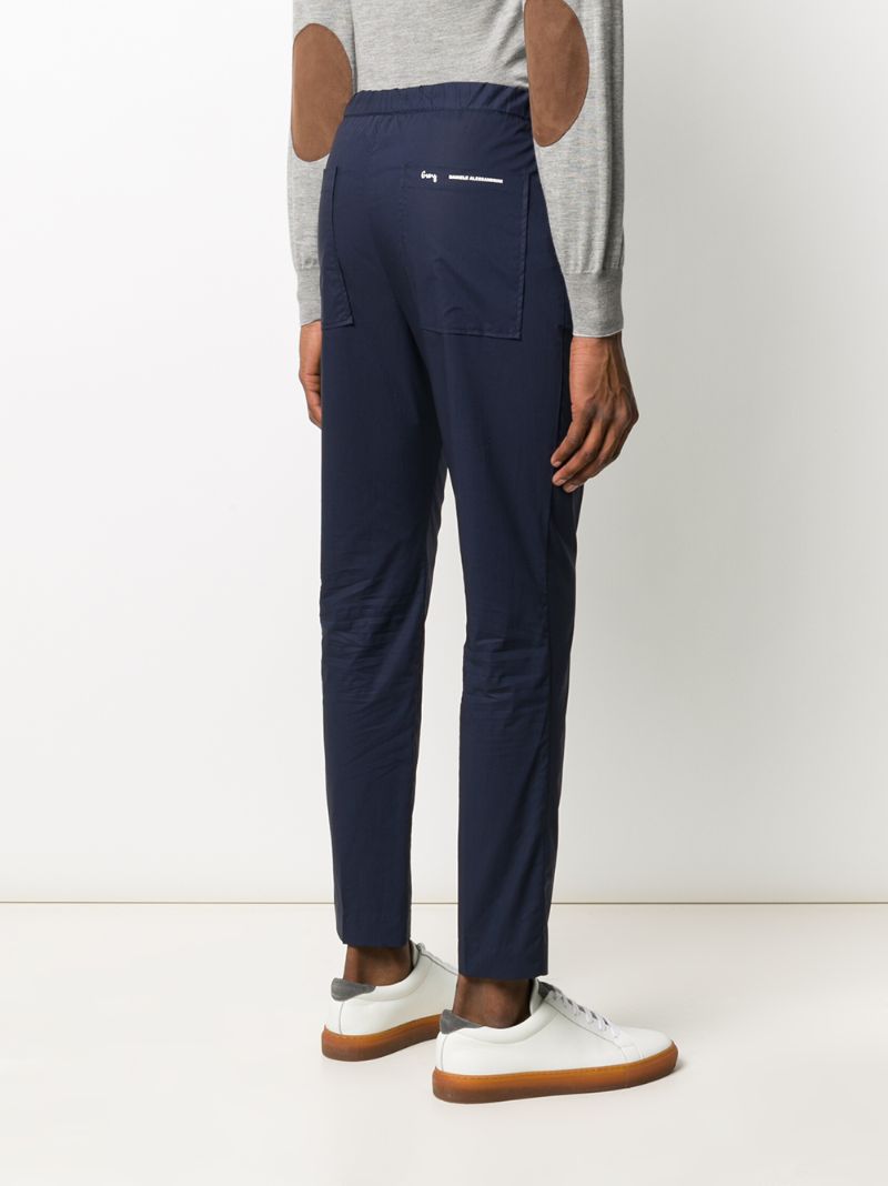 Shop Daniele Alessandrini Slim Fit Drawstring Track Pants In Blue