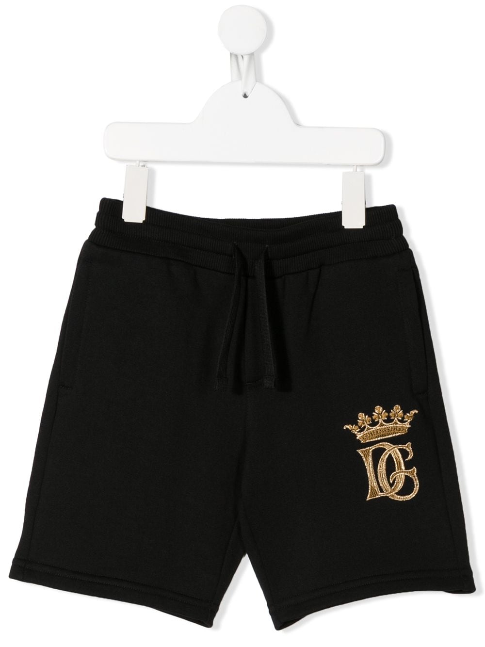 Shop Dolce & Gabbana Crest-embroidered Track Shorts In Black