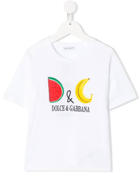Dolce & Gabbana Kids تيشيرت بشعار الماركة وأكمام قصيرة