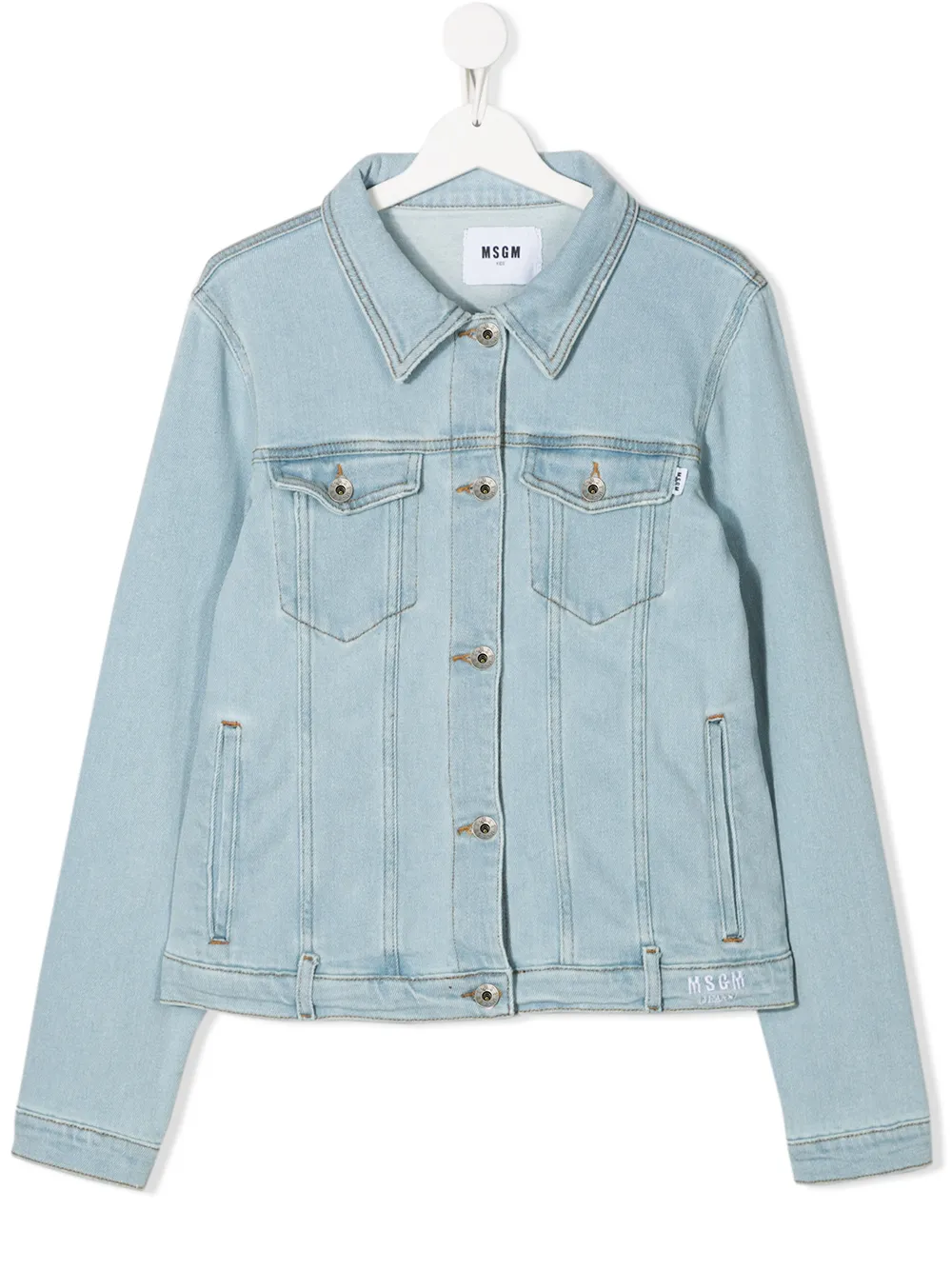 Msgm Kids джинсовая куртка с логотипом Msgm Kids джинсовая куртка с логотипом