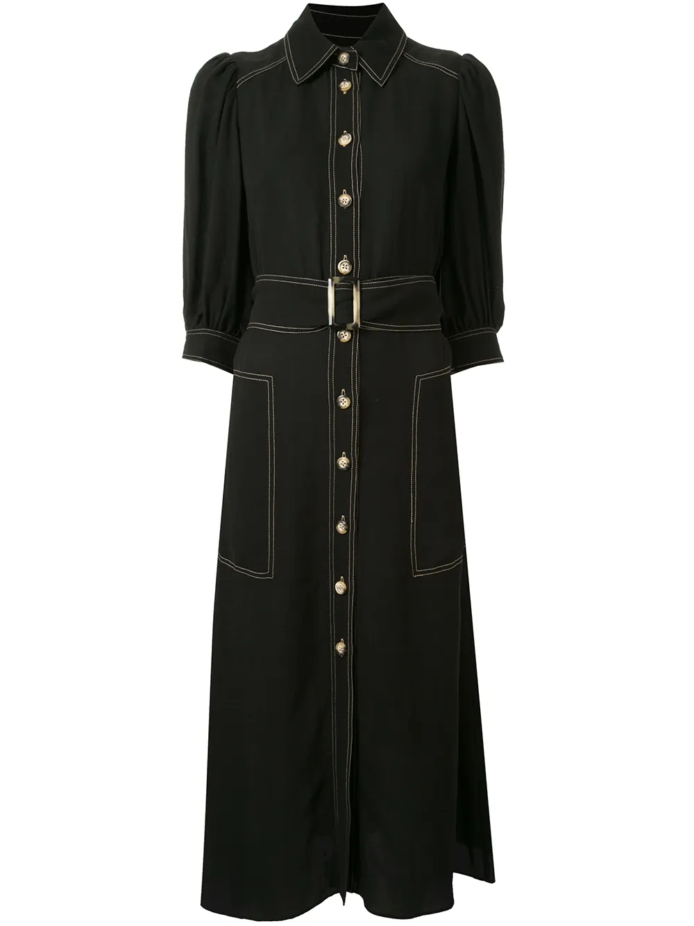 black smart shirt dress