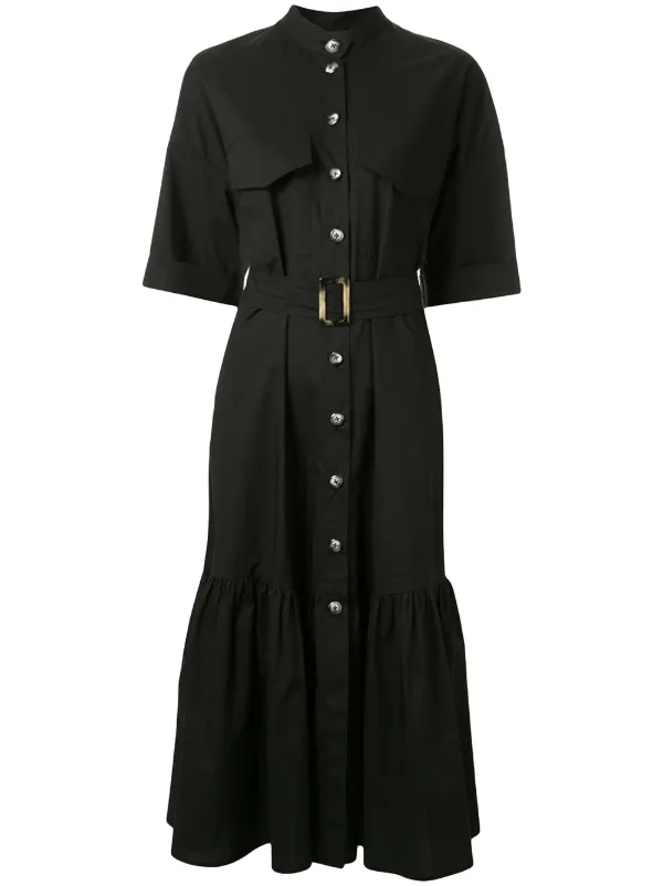 black smart shirt dress