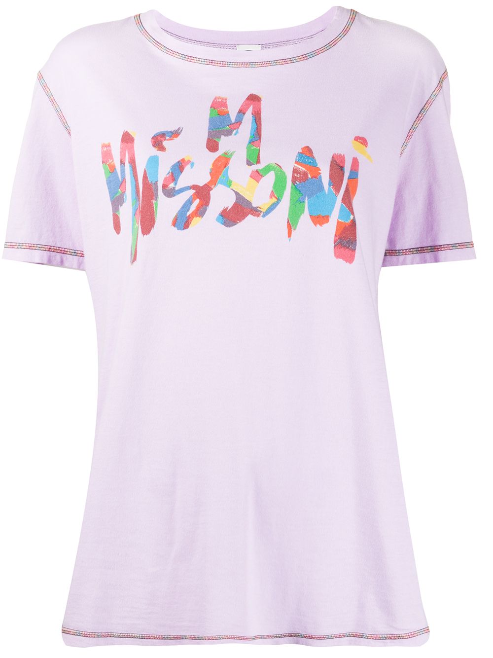 M Missoni Logo Print T-shirt In Purple