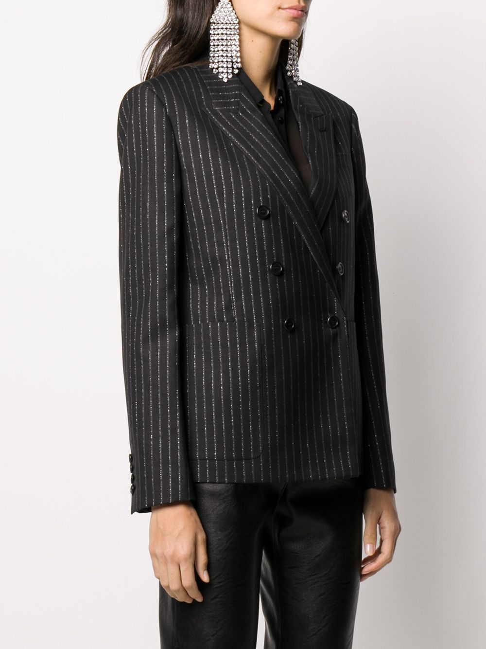 Saint Laurent Pinstriped double-breasted Blazer - Farfetch