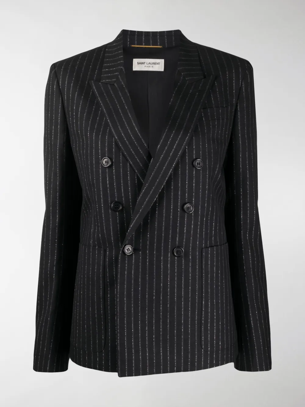 SAINT LAURENT PINSTRIPED DOUBLE-BREASTED BLAZER,611054Y1A9015025596