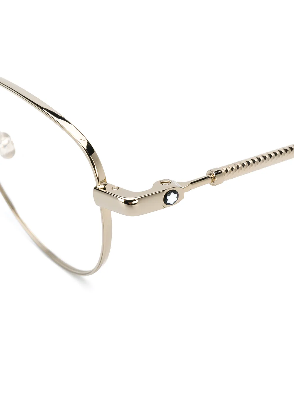  Montblanc Runde Brille Mit Prägung   Gold 
