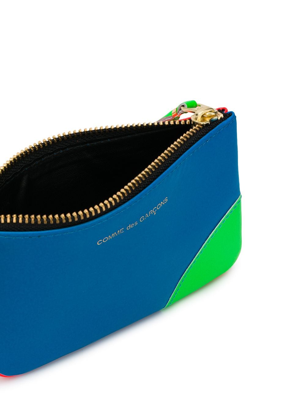 Shop Comme Des Garçons Colour-block Leather Wallet In Blue