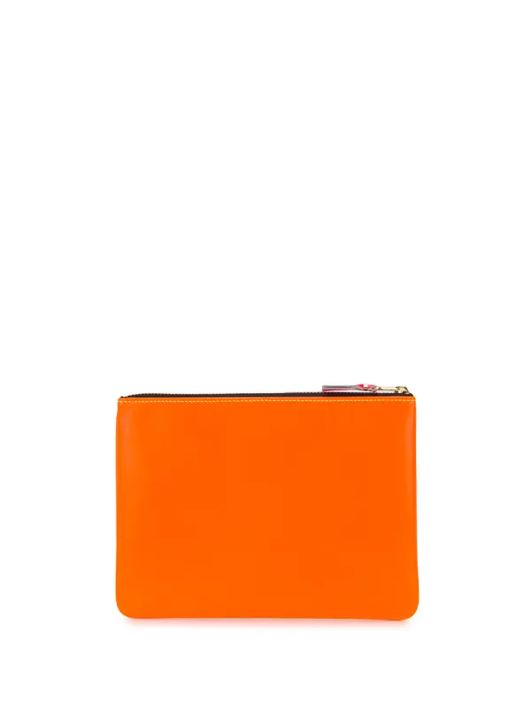 小物 CDG WALLET Colored Leather Wallet Comme Des Garçons Wallet colour-block Zipped Wallet | Yellow