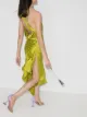 The Attico one-shoulder asymmetric high-slit dress