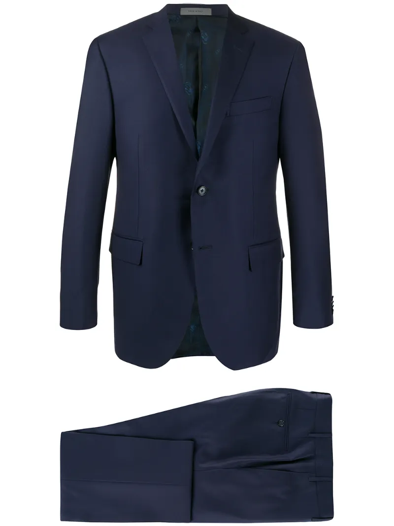 Corneliani Fitted Two-piece Suit In Blue