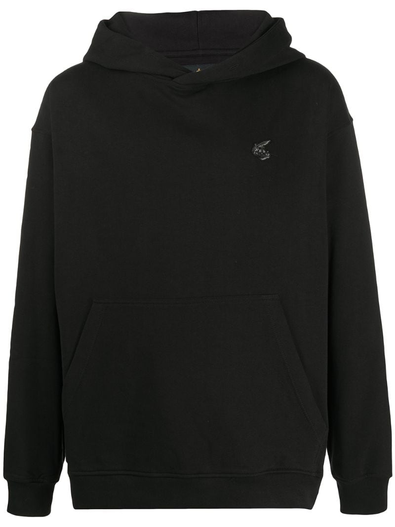 Vivienne Westwood Anglomania Embroidered Logo Hoodie In Black