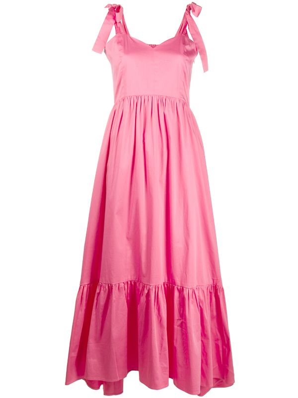 pink tie strap dress