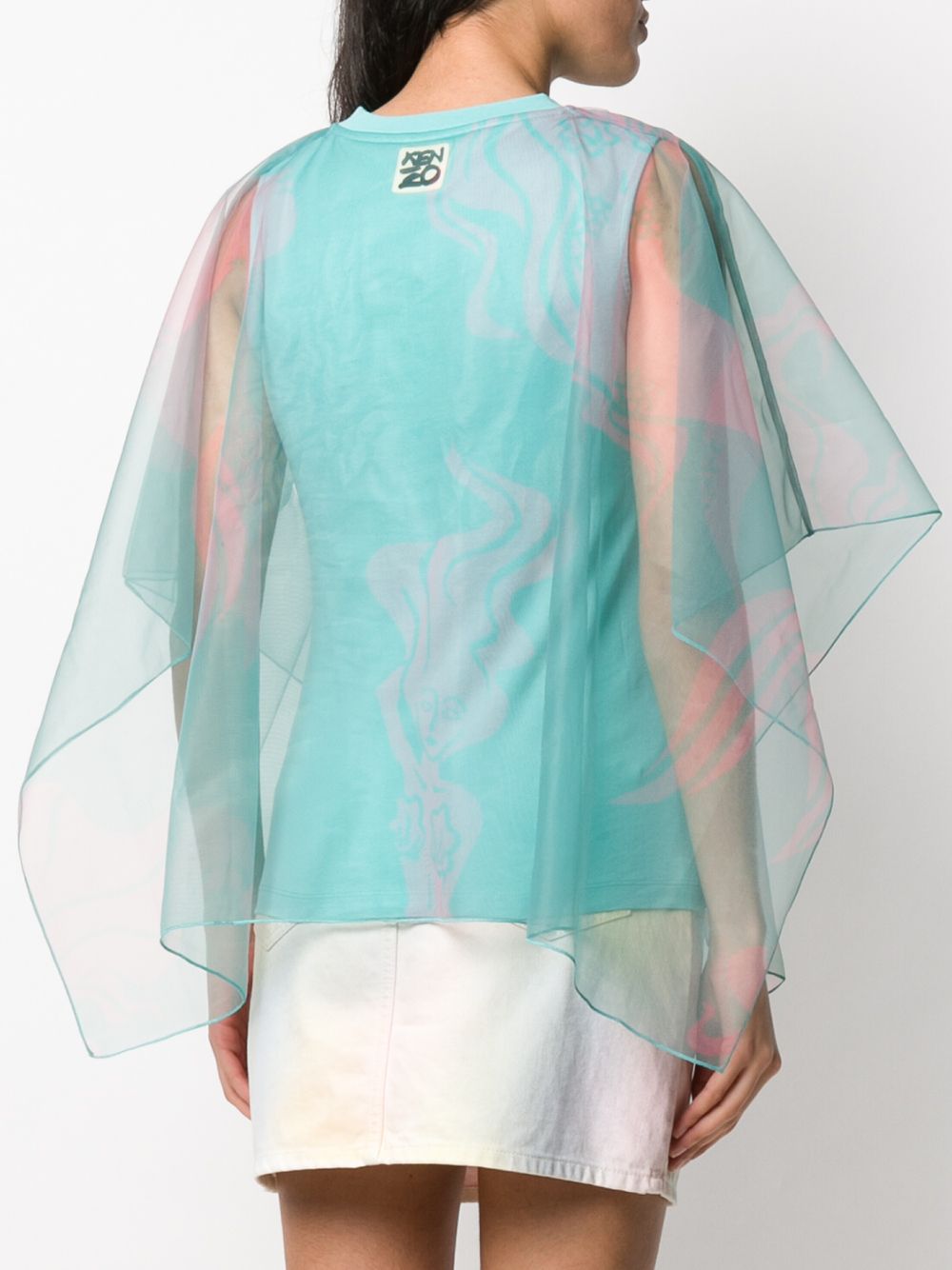 фото Kenzo sheer-sleeve tulle blouse