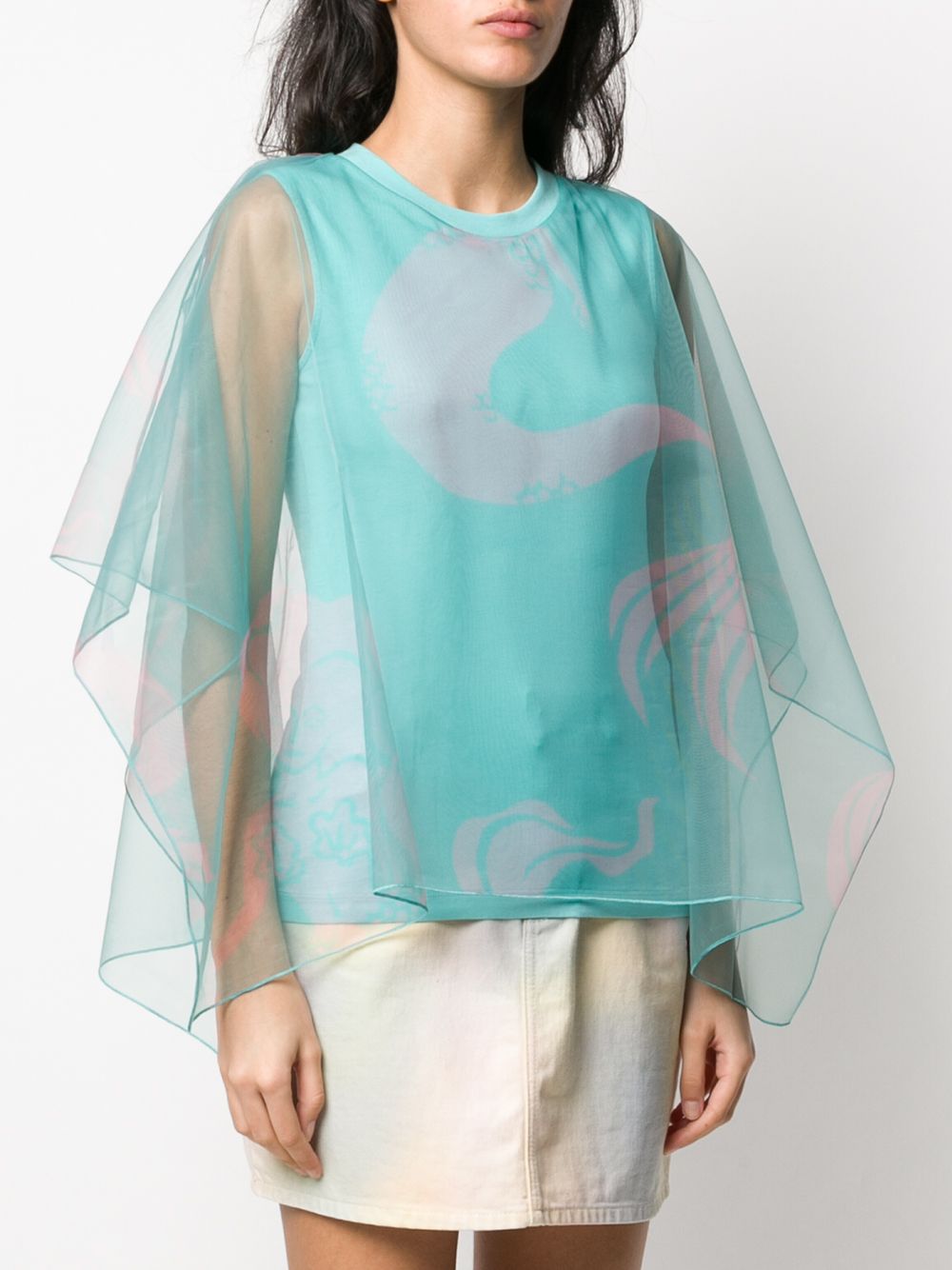 фото Kenzo sheer-sleeve tulle blouse