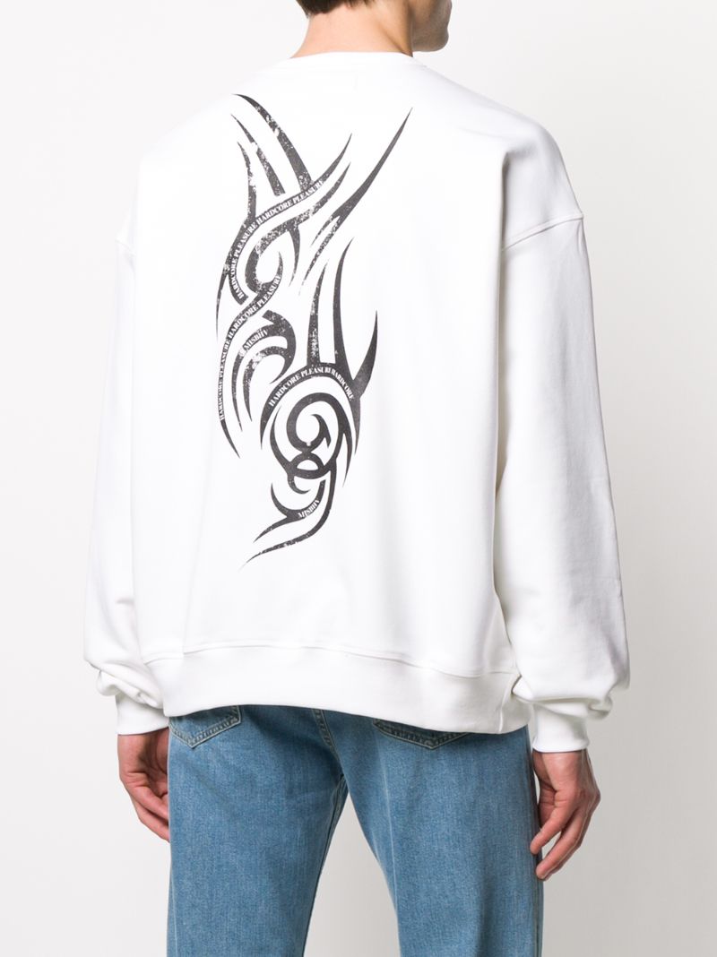 Shop Misbhv Crew Neck Logo Print Sweatshirt In White