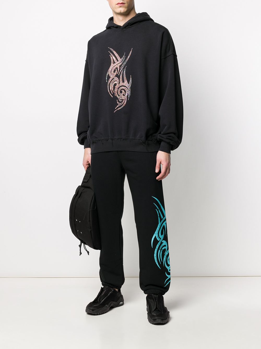 фото Misbhv long sleeve crystal-embellished hoodie