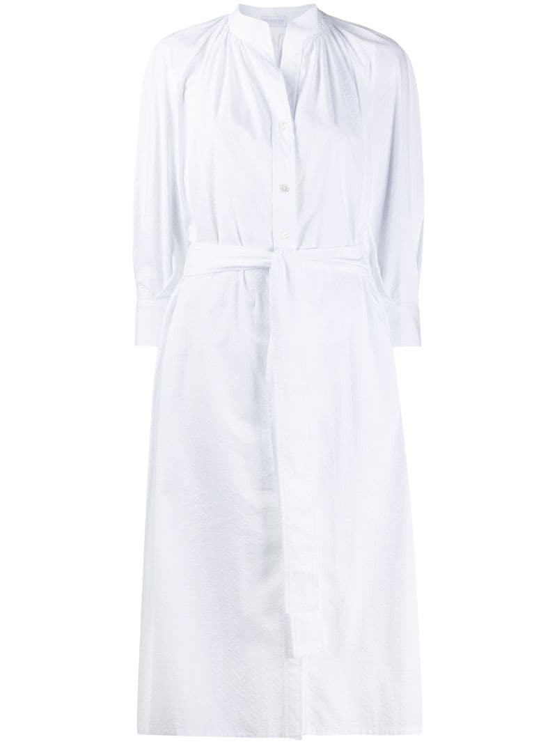 Harris Wharf London Belted Shirt Dress In White