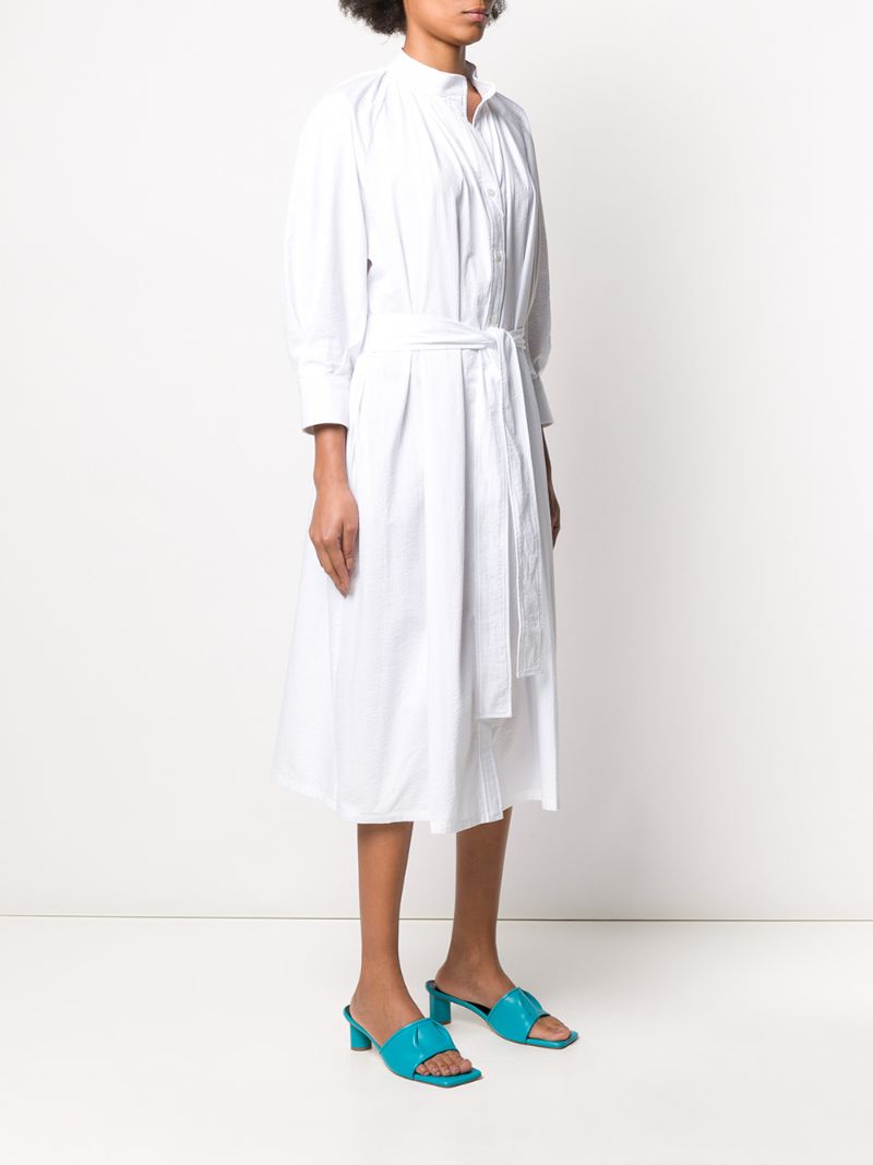 Shop Harris Wharf London Belted Shirt Dress In White