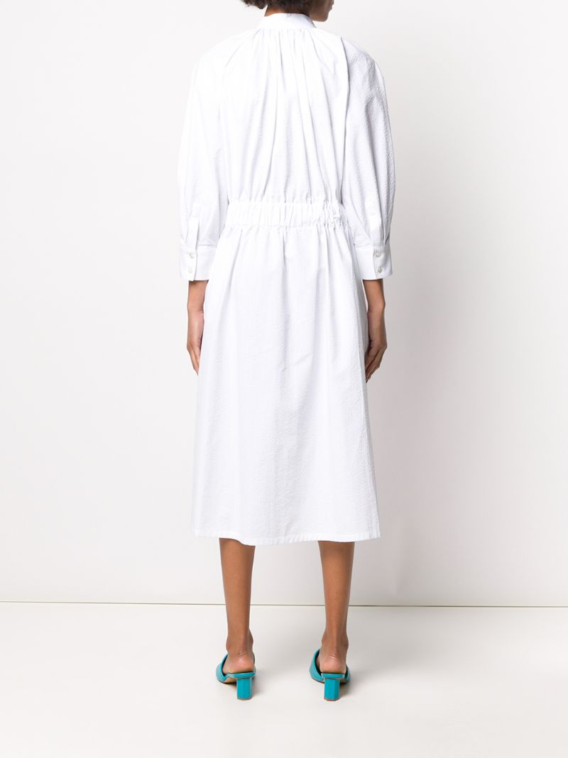 Shop Harris Wharf London Belted Shirt Dress In White