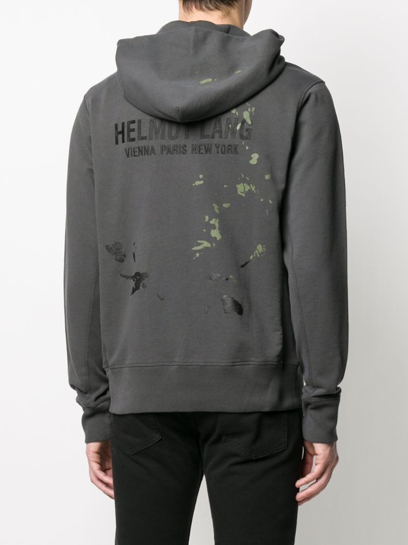 Shop Helmut Lang Standard Painter Hoodie In Grey