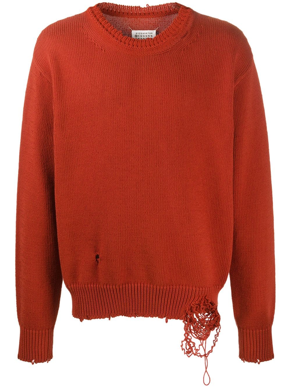 Shop Maison Margiela Oversized Distressed Jumper In Red