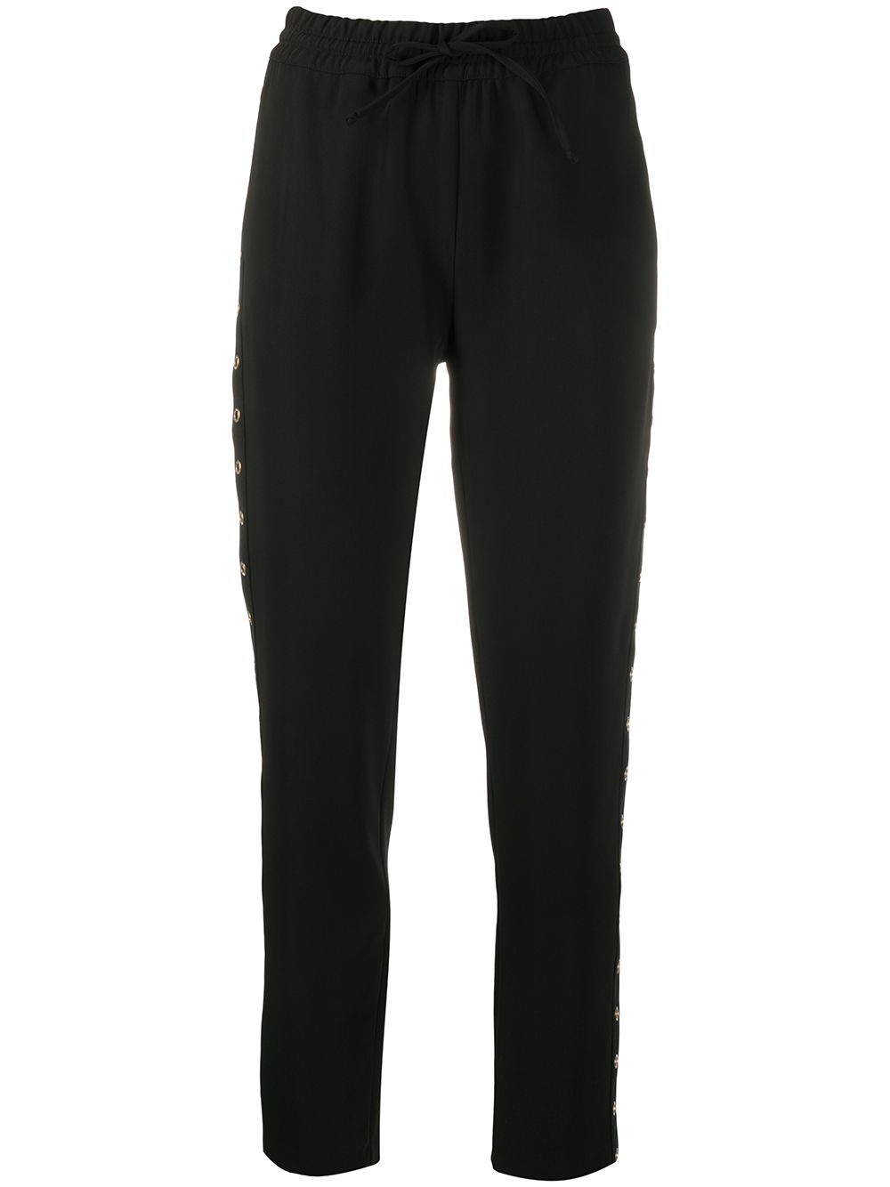 Shop Liu •jo High-rise Drawstring Trousers In Black