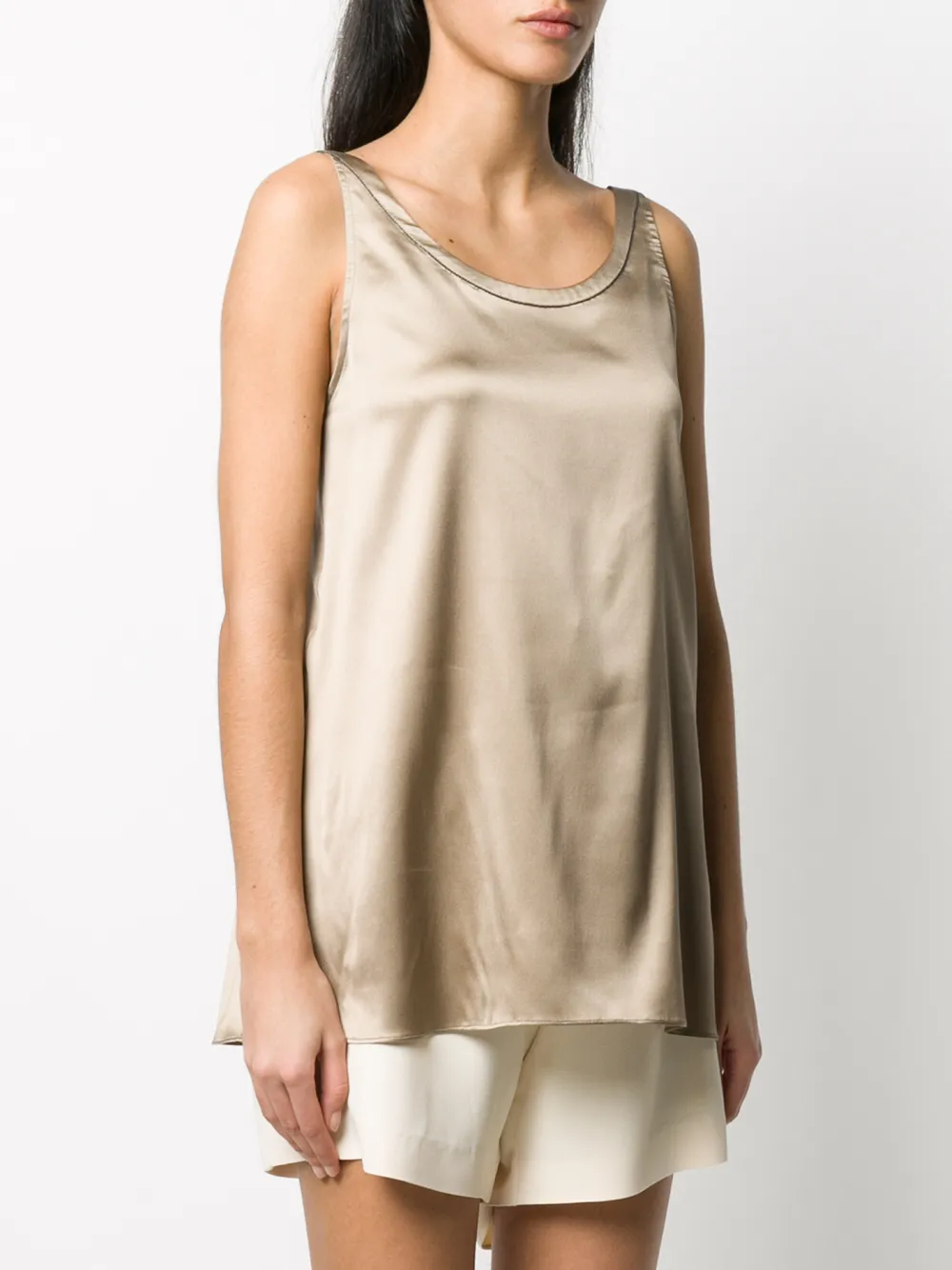 Brunello Cucinelli Asymmetrische top Beige
