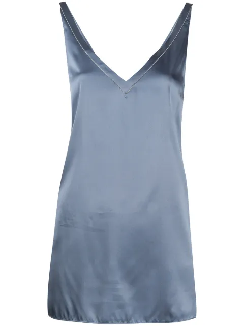 Brunello Cucinelli blusa sin mangas metalizada