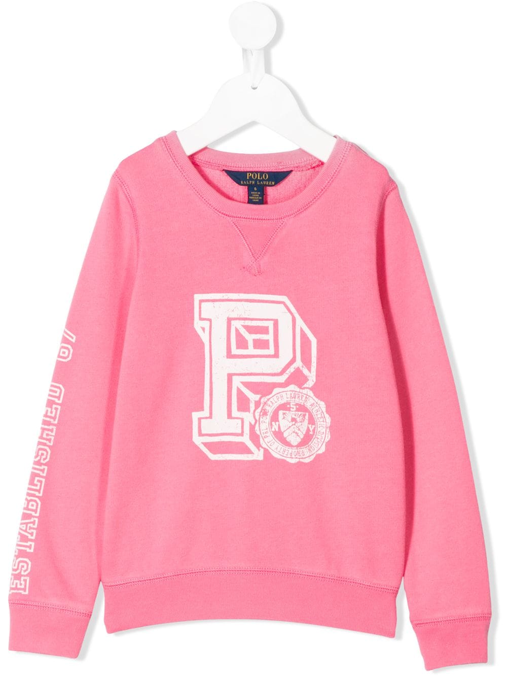 Shop Ralph Lauren Graphic Print Relaxed-fit Sweatshirt In Pink