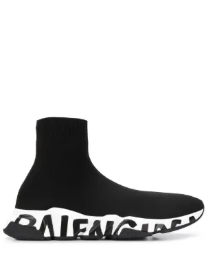 Balenciaga Speed Hightop Sock Trainers  Black  Editorialist