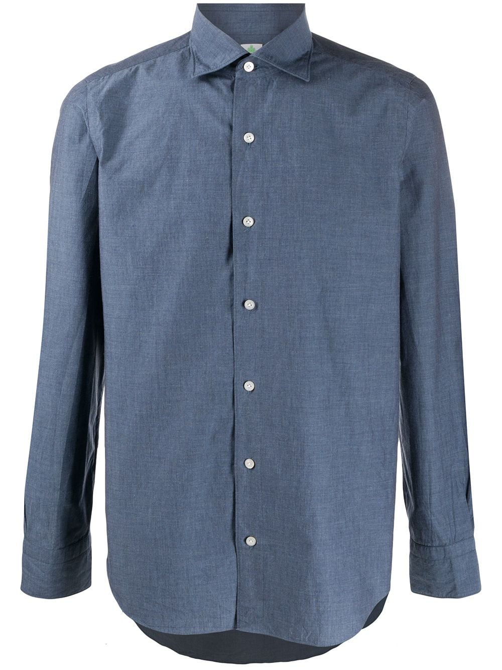 Finamore 1925 Napoli Long-sleeve Fitted Shirt In Blue