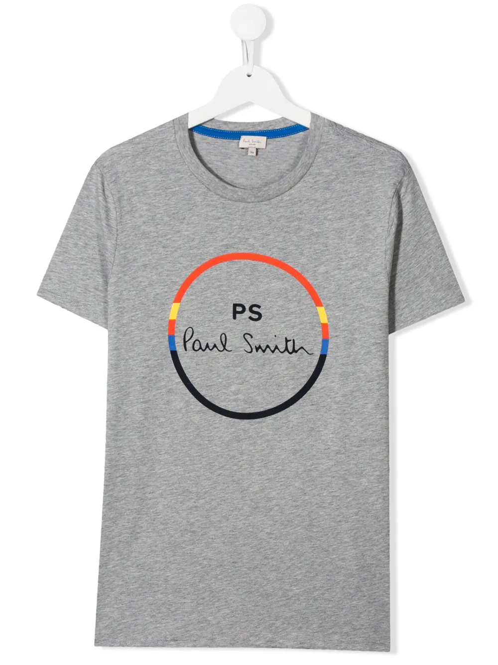 Paul Smith Junior Kids' Grey Boy T-shirt With Blue Logo