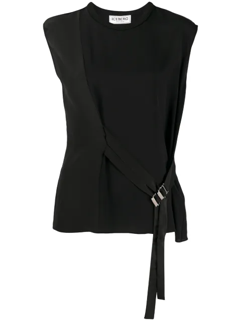 Iceberg panelled buckled-strap tank top