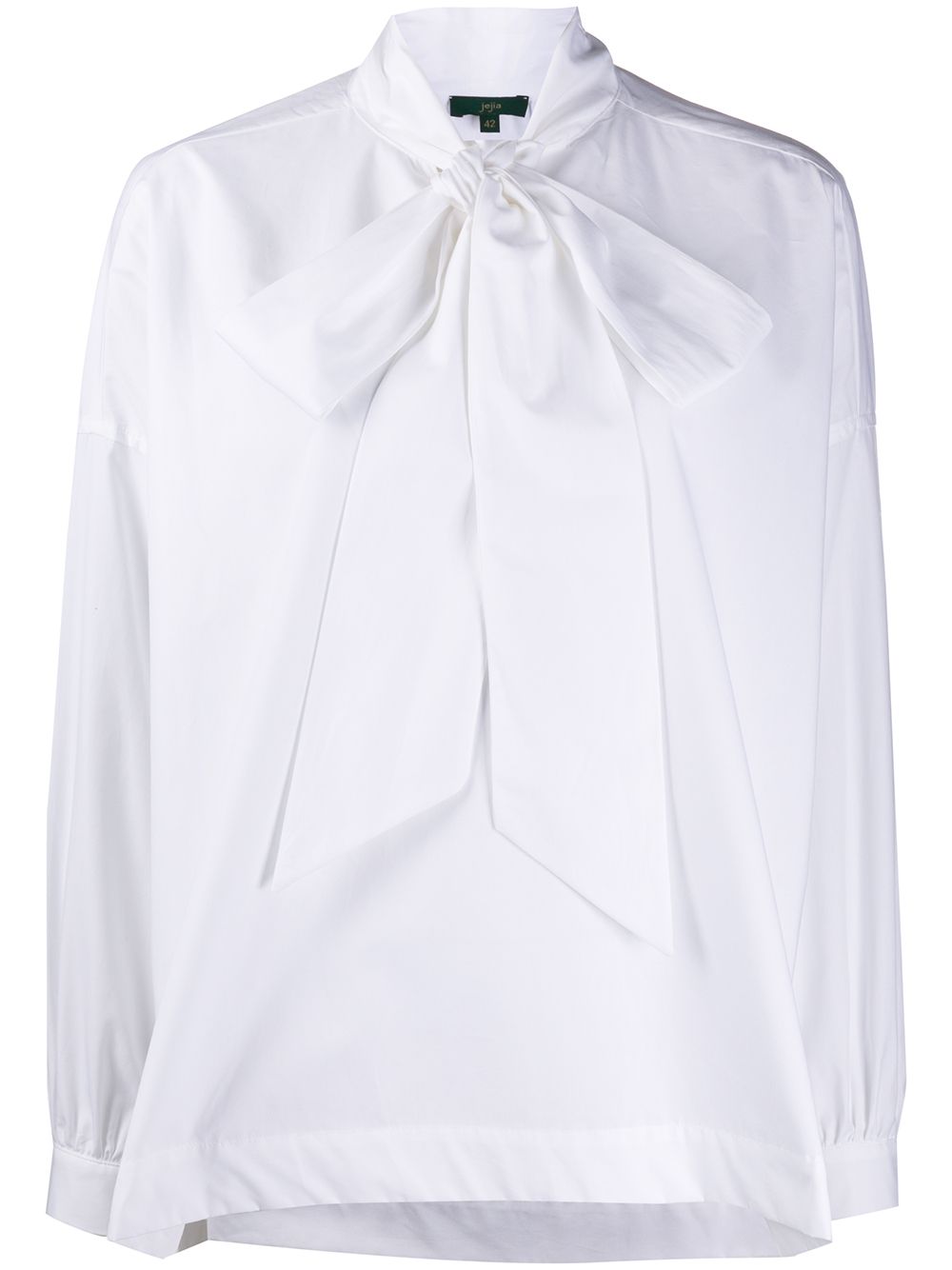 Jejia Boxy Fit Pussy Bow Detail Shirt In 白色
