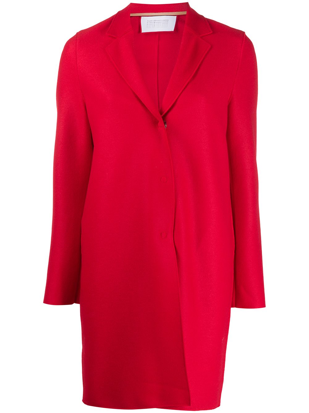 Shop Harris Wharf London Cocoon Single-breasted Coat In Red