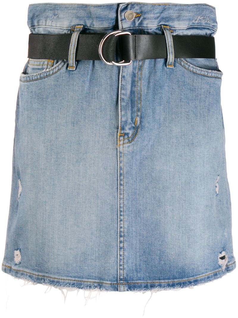 Liu •jo High-waisted Belted Skirt In Blue