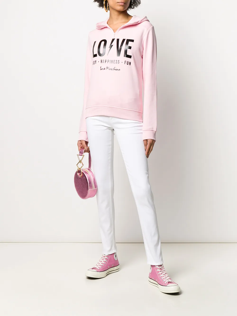 фото Love moschino love print hoodie