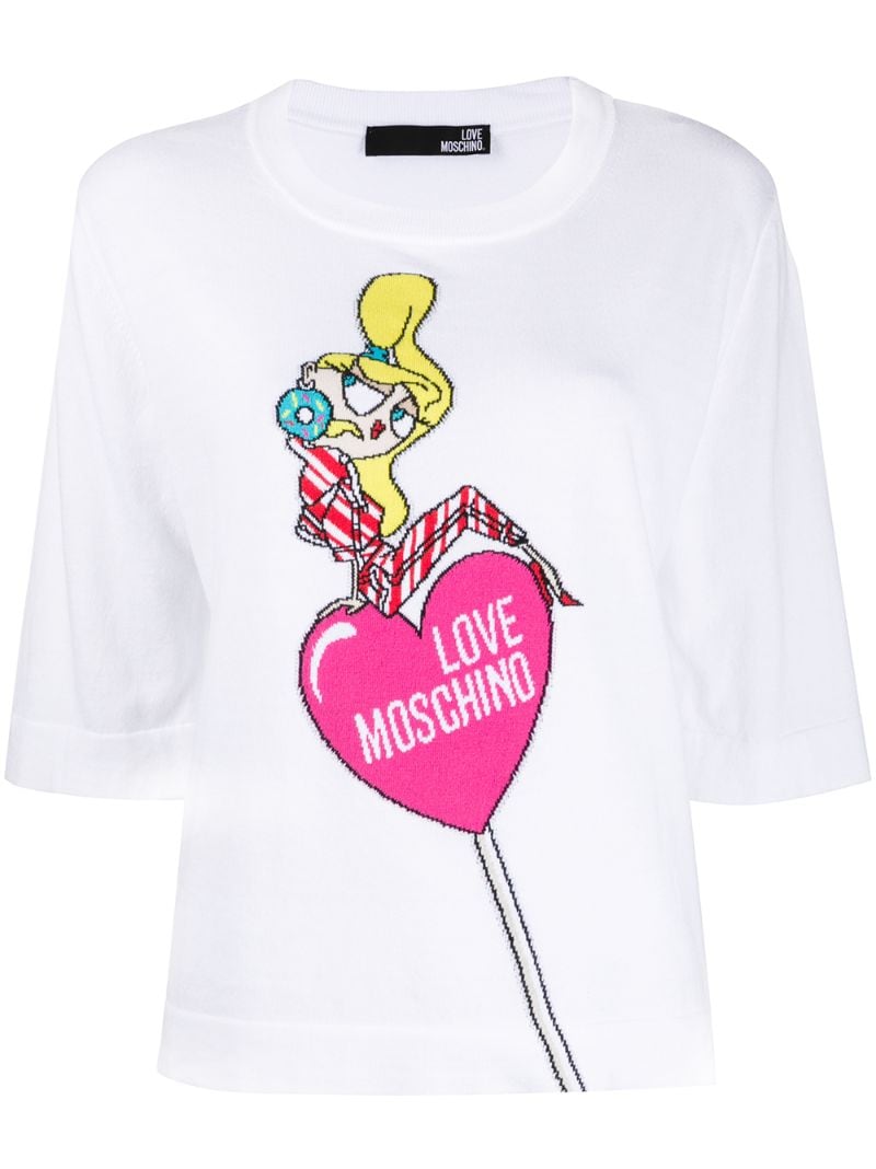 Love Moschino Logo Knit Jumper In White